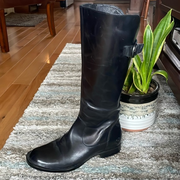 Born Black Leather Tall Riding Boots Size 6.5 - Picture 2 of 16